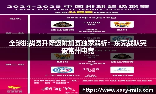 全球挑战赛升降级附加赛独家解析:东莞战队突破常州电竞